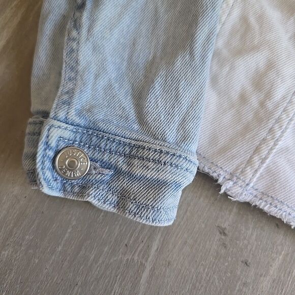 Care Bears Justice Denim Jacket Kids Girls Size Small 7/8 Blue White Jean - Picture 5 of 10